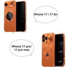[High Protection Magnetic Anti-Peep Phone Case] Integrated Privacy Screen | Anti-Drop Protective Case | Compatible With IPhone 17 Pro Max/17/16/15/14/13/12 Series And More | Professional Security Design, Perfect For Holiday Gifts, Boyfriend Gifts And Birthday Gifts, Anti-Peep Design Glass Phone Case - Orange - View 10