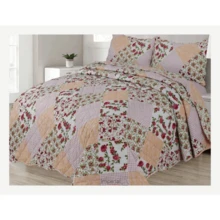 3 Piece Patchwork Reversible Bedspread Quilt Comfort Bed Throw Set Double & King - 阿茲拉克設計 - 查看 6