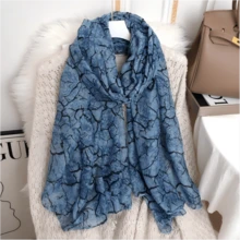 1 chiếc khăn choàng nữ chất liệu cotton pha lanh, in họa tiết Trung Đông, thích hợp sử dụng hàng ngày. - Nhiều màu - Xem 10