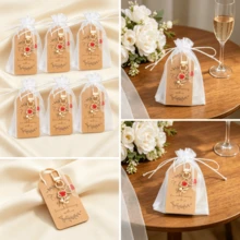12pcs Red Flower & Heart Keychain Set, 12 Keychains + 12 Thank You Cards + 12 Organza Bags, Thank You, Encouragement Cards, Ideal Gift For Teachers, Coaches, Mentors, Parents And Friends | Accessory Set, Ideal Gift. Party Favor Pack, Wedding, Birthday, Baby Shower, Travel Souvenir, Graduation, Housewarming, Party Gathering, Gifts - Red - View 9