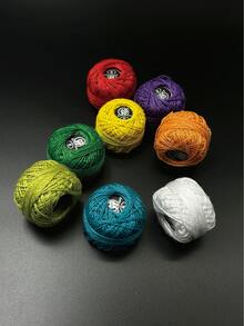 12/8 Rolls 8# Lace Yarn Set (Random Colors), 25m/Roll Yarn, Random Colors, Easter Theme Crochet Decor, Gift Making, School Craft Class, DIY Project Supplies - Lace Thread - View 3