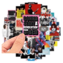 50 piezas Pegatinas de la banda de rock británica - Pegatinas con estilo de póster de rock británico, perfectas para fans de música rock | Adecuadas para portátiles, guitarras, patinetas y decoraciones de fiesta - Multicolor - Ver 6