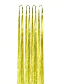 WIGGAGA 彩虹 40英吋/45英吋 黃色/綠色/紫色/紅色/銀色/藍色/金色亮面髮夾，髮飾套裝，耐熱亮面仙女髮夾，適合女孩日常佩戴、派對和萬聖節，髮夾，髮針，夏季，假期，旅行 - 黃色 - 查看 9