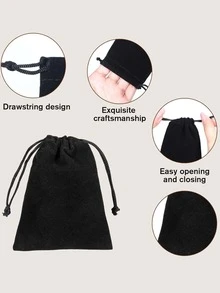 20 pièces Sacs à cordon en velours, Pochettes à bijoux en velours, Sacs cadeaux à cordon, Convient pour la Saint-Valentin, la Fête des Mères, la rentrée scolaire, les sacs cadeaux de bijoux, les sacs portefeuille pour mini dés, les sacs cadeaux de Noël pour bracelets - A - Voir 6