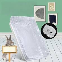 20/50pcs Pet Cage Litter Mat, Rabbit/Bird Cage Disposable Plastic Tray Liners, Cat Litter Bags, Dog Potty Training Pads, Cleaning Mat Covers - White - View 7