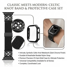 Bộ dây đeo và vỏ đồng hồ co giãn kiểu nút thắt Celtic với khóa từ tính tương thích với Apple Watch, dây đeo kiểu nút thắt Trung Quốc tương thích với 38mm 40mm 41mm 42mm 44mm 45mm 46mm 49mm dành cho nam và nữ, dây đeo co giãn bằng nylon có thể điều chỉnh và tháo nhanh. - Dây đeo & Hộp đựng - Xem 3