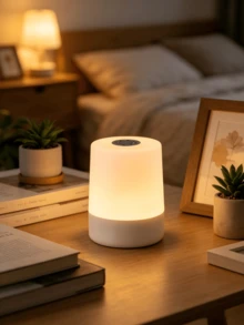 Touch Bedside Lamp, Dimmable Desk Lamp, 3-Color Warm White LED Light, USB Plug-In/Rechargeable, Portable Touch Night Light, Mini Night Light, Valentine's Day Gift, Suitable For Bedroom, Living Room And Office Desk Decoration - Multicolor - View 1