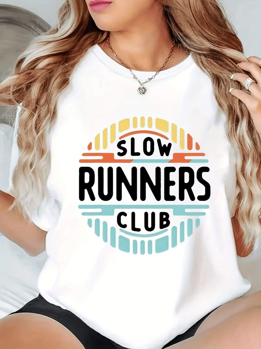 Círculo retro con los colores del amanecer que simboliza energía calma y unión entre amantes del running reflejando espíritu positivo camiseta de - Blanco - Ver 1