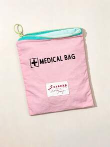 Portable "Medication" Printed Pouch, Pill Organizer Box, First Aid Kit, Cosmetic Bag, Coin Purse, Suitable For Daily Use/Outdoor/Travel, Travel-Friendly Medication Storage, Cosmetics & Phone Accessories Organizer, Travel Essential, Christmas Gift, Personalized Gift Bag, Small Gift Exchange, Room Decor - Multicolor - View 14