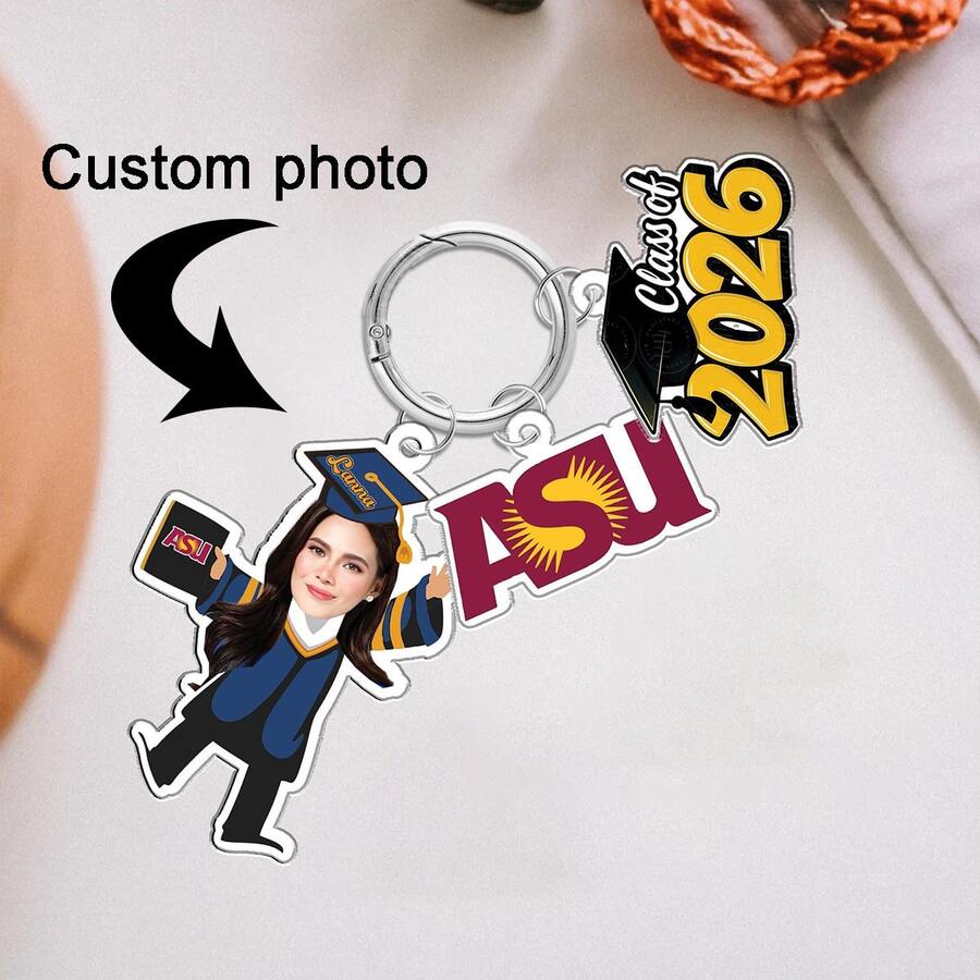 Personalized Senior 2026 Keychain, Custom Photo Graduation Gift, Alumni Keychain - Multicolor - View 1