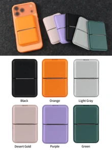 EIGIIS 1pc Magnetic Phone Card Holder, 3-Card Capacity, Flip Cover Design, Suitable For Daily Use, Modern Wallet Design, Durable Wallet Fits All Phones, Magnetic Phone Case - Multicolor - View 8