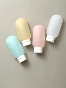 Bộ 3/4 chai du lịch bằng silicon và nhựa, dung tích 2.03oz - Có thể tái sử dụng, chống rò rỉ, không mùi, thích hợp đựng kem dưỡng da, sản phẩm tắm và chăm sóc da, bộ đồ dùng vệ sinh cá nhân di động. - Nhiều màu - Xem 8