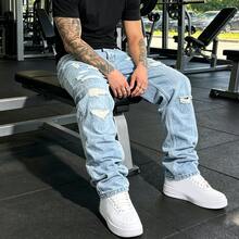 Loose Casual Distressed Washed Denim Jeans, Korean Style - Medium Wash - View 5