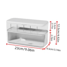 Transparent Cable Organizer Box With Lid, Double Layer Cord Storage Box With Divided Compartments, Large Capacity Electronic Organizer For Desk, Home Office, Travel, For Data Cables, Chargers, USB, Power Strips - Multicolor - View 2