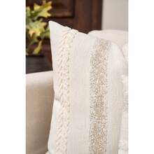 1pc Chenille Striped Decorative Pillow Cover, No Pillow Insert Included, Super Soft Modern Decor Cushion Cover For Sofa, Suitable For All Seasons, Also Can Be Used As A Gift. - Beige - View 8