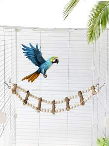 1 chiếc cầu thang leo cho vẹt, cầu thang leo cho vẹt mào, đồ chơi gặm cho vẹt, phụ kiện lồng chim, đồ dùng cho chim - Thang máy thẳng cổ điển - Xem 2