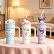 Miniso Sanrio Hello Kitty Cinnamoroll Kuromi Cold Drink Cup Cute Cartoon Thermos Cup Large Capacity Stainless Steel Insulated Cup Tumbler Outdoor Portable Water Bottle 700ml/24oz - Multicolor - View 2