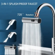 1pc Multi-Function Faucet Adapter - Suitable For Bathroom Sink Faucet, Kitchen Sink Faucet Replacement Parts, Household Essential - Silver - View 7