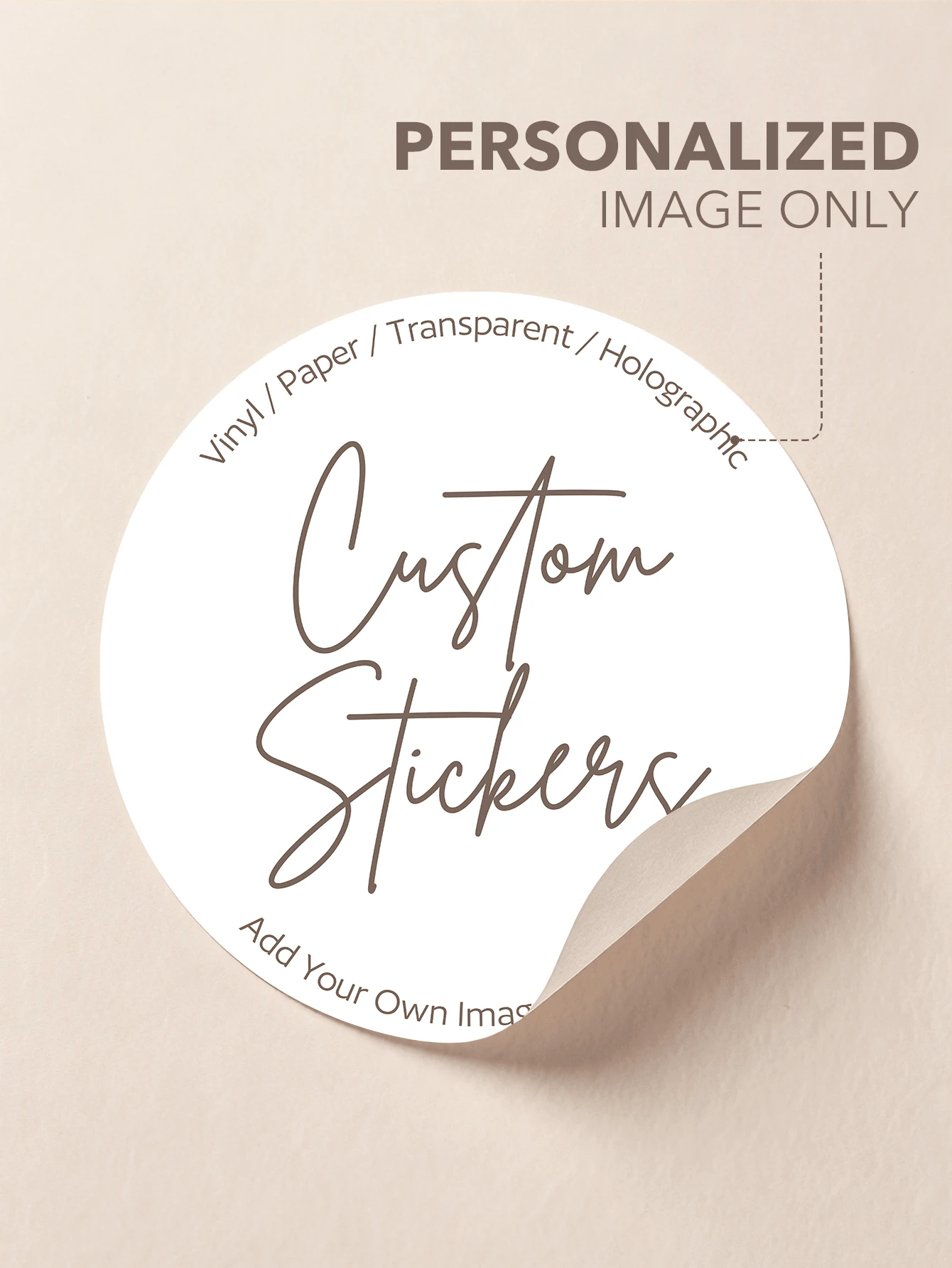 4cm 16-1000pcs Custom Personalized Stickers, Logo Holographic Business Waterproof Stickers Any Size, 5/6/7cm Custom Labels, Postage Order Wedding Party Birthday Halloween Thanksgiving Christmas Gift Stickers, Baby Shower Gift, Thoughtful Gift - Multicolor - View 1