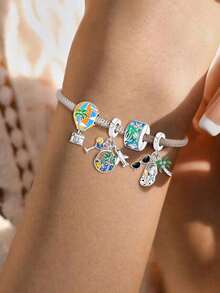 1 pieza Colgante de joyería con diseño de árbol de coco brillante y marino, adecuado para hacer pulseras de mujer - rosario - Ver 2