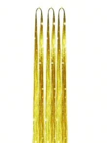 WIGGAGA 彩虹 40英吋/45英吋 黃色/綠色/紫色/紅色/銀色/藍色/金色亮面髮夾，髮飾套裝，耐熱亮面仙女髮夾，適合女孩日常佩戴、派對和萬聖節，髮夾，髮針，夏季，假期，旅行 - 黃色 - 查看 10