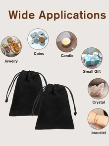 20 pièces Sacs à cordon en velours, Pochettes à bijoux en velours, Sacs cadeaux à cordon, Convient pour la Saint-Valentin, la Fête des Mères, la rentrée scolaire, les sacs cadeaux de bijoux, les sacs portefeuille pour mini dés, les sacs cadeaux de Noël pour bracelets - A - Voir 7