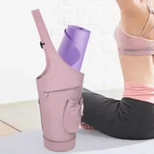 Yoga Mat Bag, Multi-Functional Storage Bag, Large Opening Long Exercise Yoga Mat Carrier, Carrier Holder Bag With Large Size Pocket, Tote Yoga Mat With Water Bottle Pocket And Zipper Pocket, Fit Most Size Mats - Pink - View 11