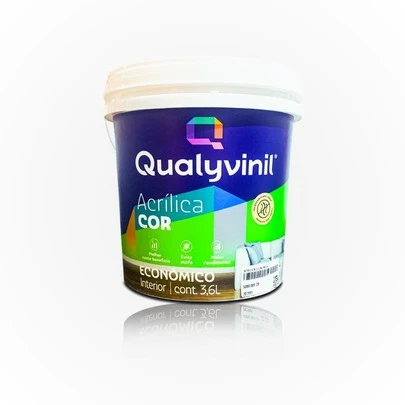 Tinta Acrilica Parede Qualyvinil 3.6L Economica Fosca Anti Mofo Interna