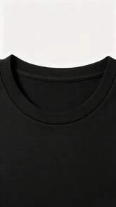 LEFTIES Women's Summer Casual Loose Crew Neck T-Shirt With Bear & Slogan Print - Black - View 7