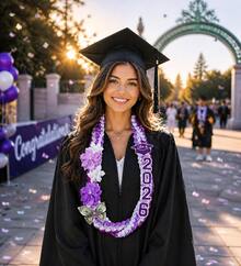 50'' 2026 Graduation Lei Double Braided Strands Graduation Ribbon Leis With 4 Satin Flowers Congrats Graduates Money Leis Class Of 2026 Gift For Men Women - C - View 7