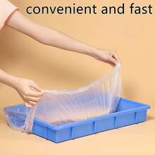 20/50pcs Pet Cage Litter Mat, Rabbit/Bird Cage Disposable Plastic Tray Liners, Cat Litter Bags, Dog Potty Training Pads, Cleaning Mat Covers - White - View 3