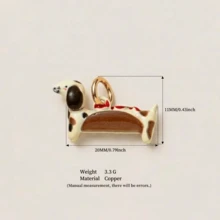 1 pieza Colgante de perro pintado de verano, estilo de dibujos animados lindo, artesanía de esmalte goteado, chapado en oro de 14K, material de cobre, adecuado para decorar cordones y combinar con zapatos deportivos, zapatos de tablero, zapatos de entrenamiento alemanes, zapatos de cuero y botas. - Multicolor - Ver 11