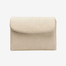 Suphiar 新款極簡 PU 短款女用時尚軟皮質感手拿包大容量收納錢包，男士錢包 - 米色 - 查看 3
