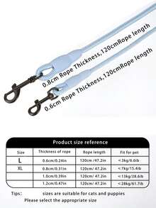 1 chiếc dây dắt thú cưng tròn màu xanh nhạt dành cho mèo và chó - Màu xanh nhạt - Xem 7