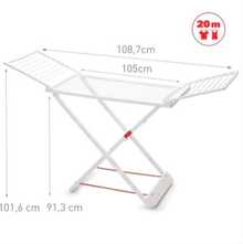 Tendedero Plegable conAlas, 20 Metros de Superficie de Tendido,Hecho de Resina Resistente al Sol y a laIntemperie, 180 x 108 x 55 cm - B - Übersicht 3