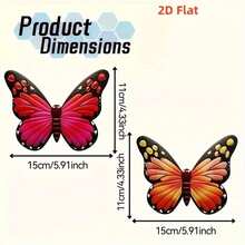 2pcs 8*6 Inch Wooden Butterfly Decor, Handcrafted Wooden Artwork For Indoor/Outdoor Garden Fence, Hanging Decorative Art, Signage And Plaque, Home Decor, Woodcraft, Nature-Inspired Design, Durable Wooden Product, Hanging Decoration, Home Decor, Gardening Enthusiasts - Two Wooden Butterfly Hanging Signs - View 7