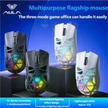 AULA SC620 Wireless Mouse Tri-Mode E-sport Game Mouses Ergonomics Lightweight Office Mouse with RGB Light Streaks Fashional Design Laptop PC Tablet Bluetooth 2.4G Rechargeable FPS Original Aula Gaming Mouse - 查看 4
