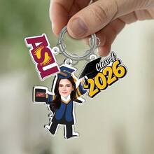 Personalized Senior 2026 Keychain, Custom Photo Graduation Gift, Alumni Keychain - Multicolor - View 2