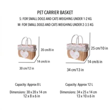 PINCOOL Keranjang Hewan Peliharaan Anyaman Bordir Hati Berenda, Cocok Untuk Kucing & Anjing Kecil untuk Perjalanan Luar Ruangan - Biru - View 5