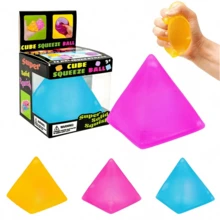 1个2026新款Nee-Doh金字塔麦芽挤压玩具，减压玩具，生日礼物，完美礼物，收藏品，爱好，送礼佳品 - 彩色 - 查看 1
