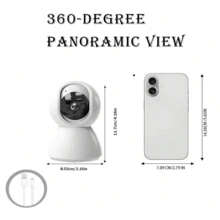 2HD 1080p 智能 2.4G WiFi 远程访问摄像头，婴儿监视器，婴儿/宠物/保姆监控摄像头，360° 旋转和倾斜，10 倍变焦，带彩色夜视、聚光灯、双向语音、报警、人工智能移动侦测功能，适用于宠物监控、室内外环境监控、家庭安防视频监控，支持 iOS 和安卓系统 - 彩色 - 查看 10