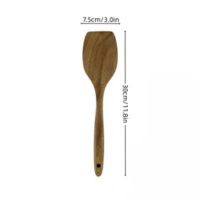 1/5 set peralatan dapur kayu, termasuk spatula wajan, peralatan dapur kayu alami, sendok sup, sendok nasi, spatula tumis kayu, set peralatan makan, sendok panci kayu, dan sendok sayur. - Akasia - View 14