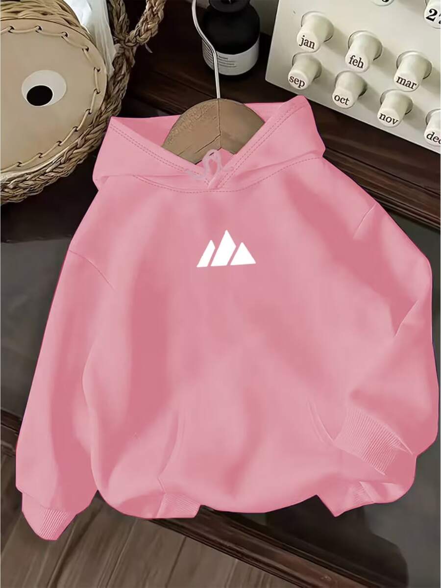 Women's Hoodie With Kangaroo Pocket, Casual Long Sleeve, Flannel Lined Cotton, Warm And Ideal For Winter - 淺粉色 - 查看 1