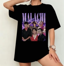 Malachi Barton Retro Star Collage T-shirt | Könsneutral Stor Fantröja Svart - Svart - Visa 7
