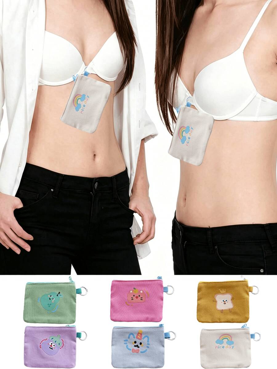 Dompet Bra Tak Terlihat yang Modis - Dompet Multi-Warna, Dapat Diatur, Lembut dan Ramah Kulit, Dengan Desain Penutup Jepit untuk Mencegah Barang Jatuh, Ringan dan Bernapas, Tidak Terasa Benda Asing, Dapat Dicuci dan Digunakan Kembali, Dompet Perjalanan dan Kantong Tersembunyi untuk Paspor