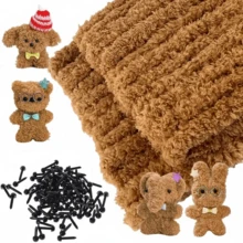 20 piezas de limpiapipas color caqui de 39 pulgadas, con set de 60 piezas de limpiapipas de chenilla esponjosa con ojos, narices y lazos, limpiapipas extra gruesos y de pelo largo, suministros de manualidades DIY, fáciles de moldear para manualidades de animales y proyectos DIY creativos - multicolor - Ver 1