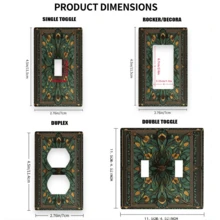 1 pieza Cubierta decorativa de plástico para interruptor de luz y toma de pared de 1 o 2 enchufes, estilo bohemio, para uso eléctrico, cocina, hogar, oficina - Multicolor - Ver 2