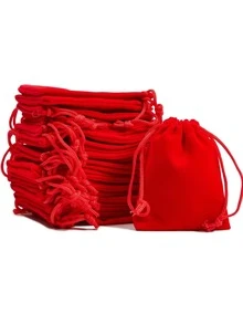 20 pièces Sacs à cordon en velours, Pochettes à bijoux en velours, Sacs cadeaux à cordon, Convient pour la Saint-Valentin, la Fête des Mères, la rentrée scolaire, les sacs cadeaux de bijoux, les sacs portefeuille pour mini dés, les sacs cadeaux de Noël pour bracelets - A - Voir 18