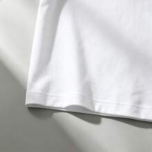 LEFTIES Women's Summer Casual Loose Crew Neck T-Shirt With Bear & Slogan Print - White - View 5