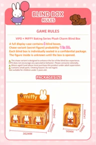 Móc khóa hình thú nhồi bông Miffy Baking Series chính hãng, hộp quà bí ẩn, phụ kiện túi hình thỏ Kawaii, mặt dây chuyền dễ thương, quà tặng bất ngờ (1 cái ngẫu nhiên) - Nhiều màu - Xem 10